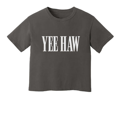 Yee Haw Western Washed Crop Tee