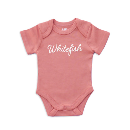 Whitefish Cursive Onesie