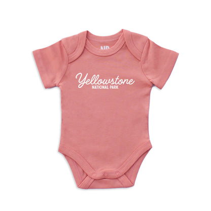 Yellowstone National Park Cursive Onesie