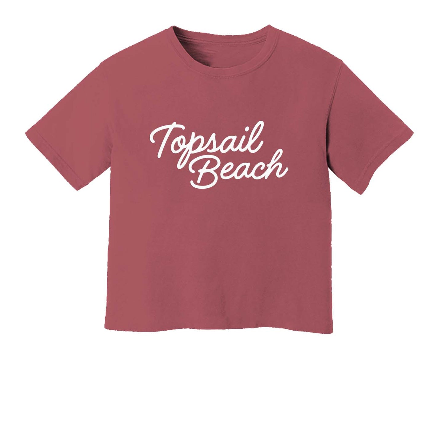 Topsail Beach Cursive Washed Crop Tee