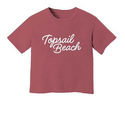 Topsail Beach Cursive Washed Crop Tee