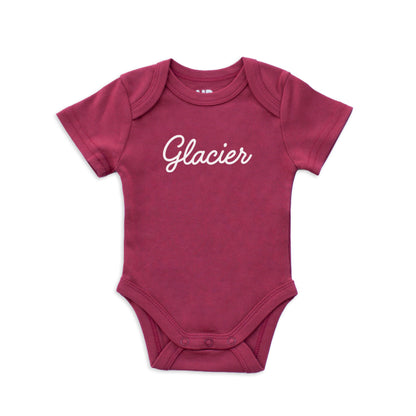 Glacier Cursive Onesie