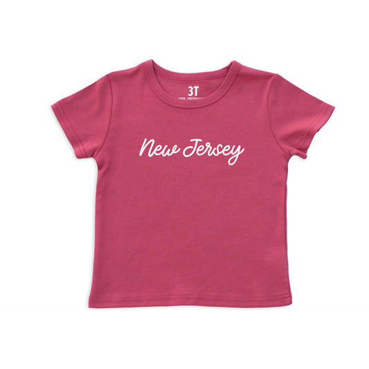New Jersey Cursive Kids Tee