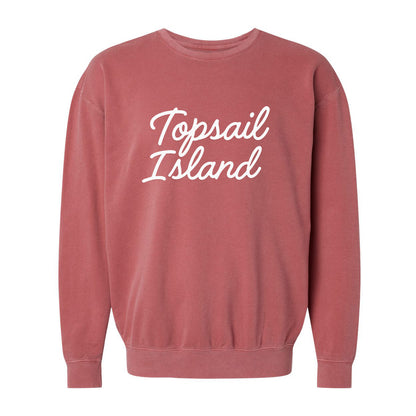 Topsail Island Cursive Washed Sweatshirt
