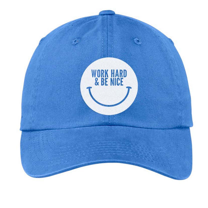 Work Hard & Be Nice Smile Baseball Cap