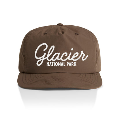 Glacier National Park Cursive Nylon Snapback