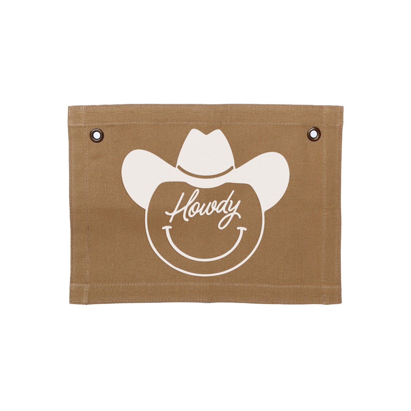 Howdy Cowboy Small Canvas Flag
