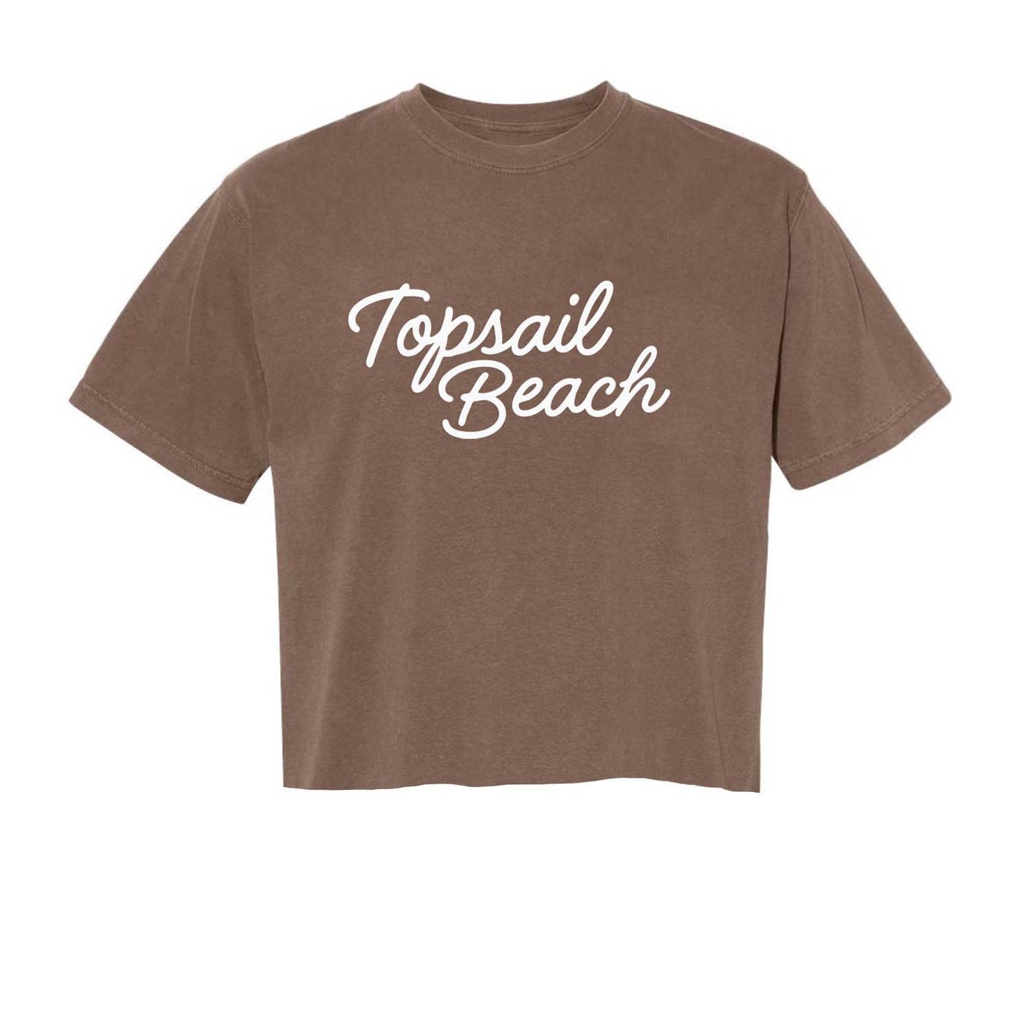 Topsail Beach Cursive Washed Crop Tee
