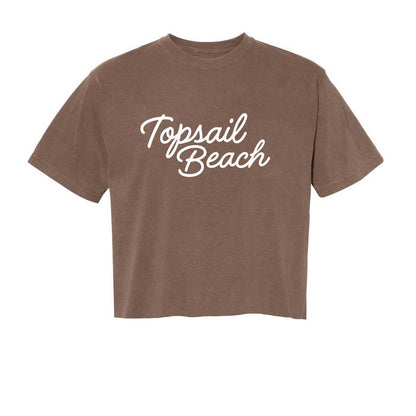 Topsail Beach Cursive Washed Crop Tee