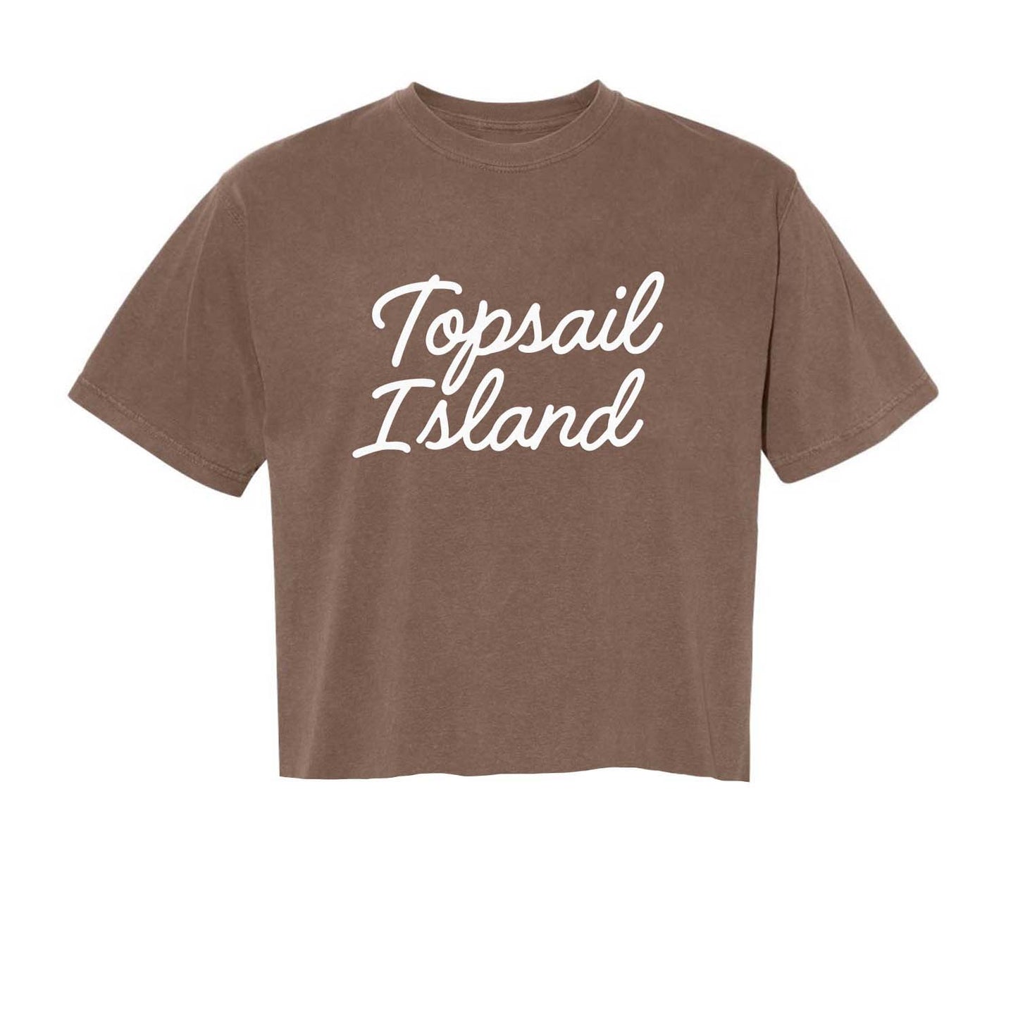 Topsail Island Cursive Washed Crop Tee