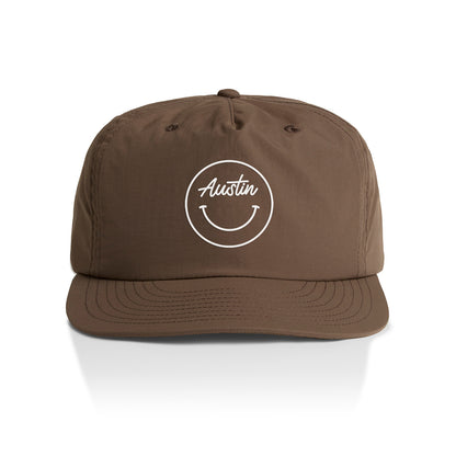 Austin Cursive Smile Outline Nylon Snapback