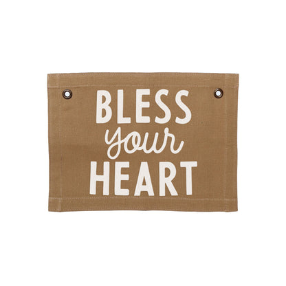 Bless your Heart Small Canvas Flag