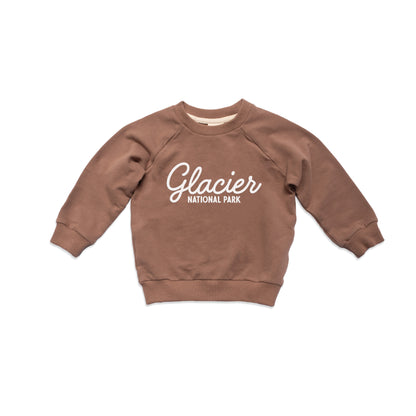 Glacier National Park Cursive Kids Sweatshirt