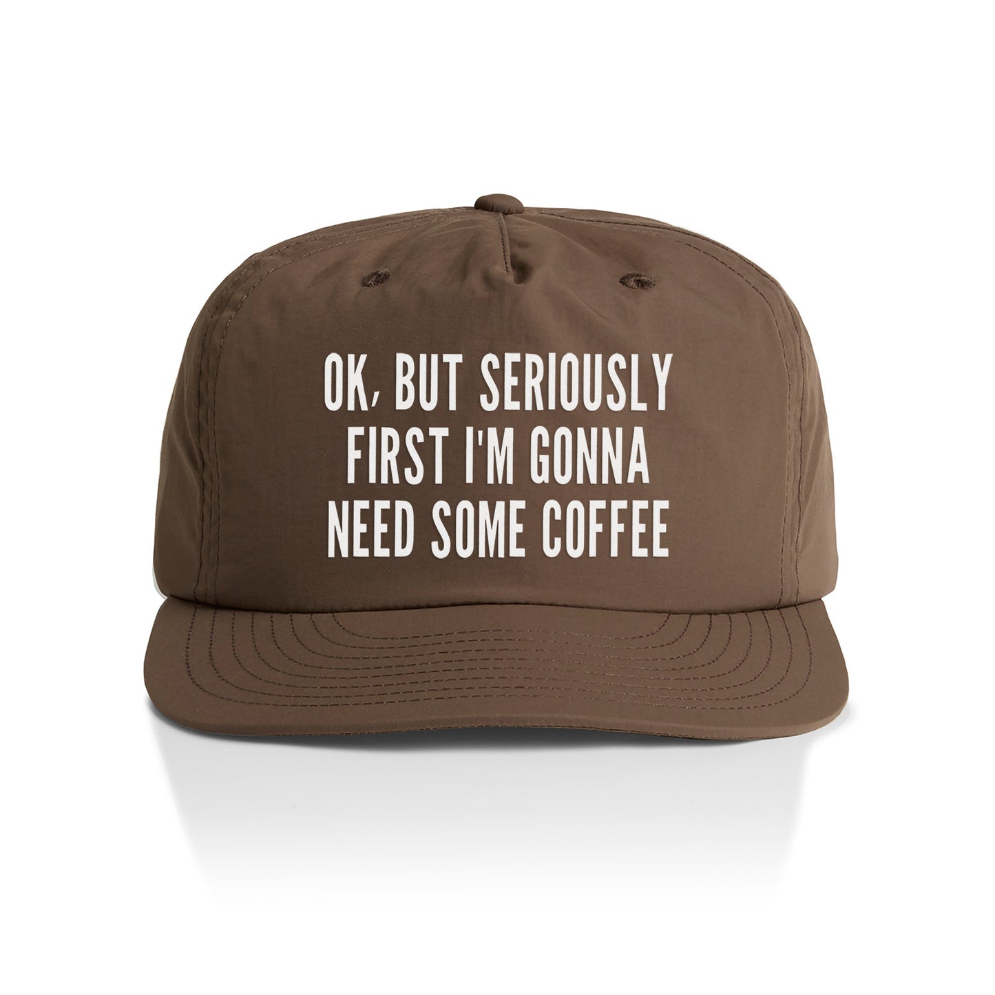 Ok But First Coffee Nylon Snapback
