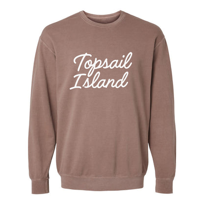 Topsail Island Cursive Washed Sweatshirt