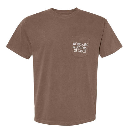 Work Hard & Eat Lots of Tacos Pocket Tee