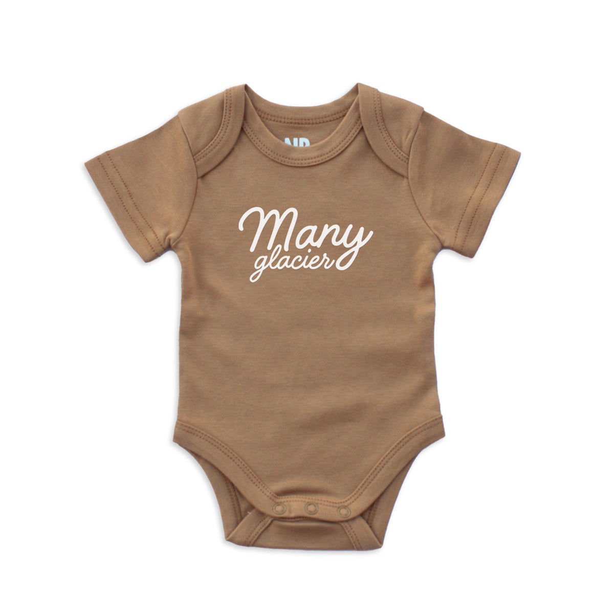 Many Glacier Cursive Onesie