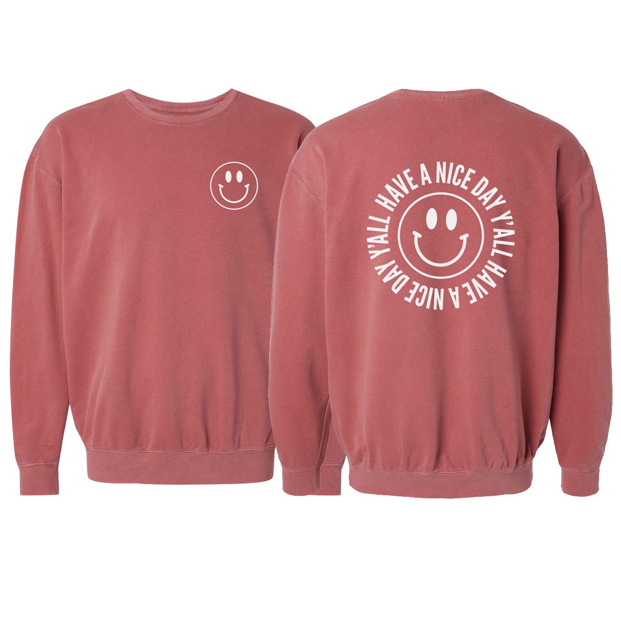 Smiley Face Have a Nice Day Y'all Vintage Washed Sweatshirt