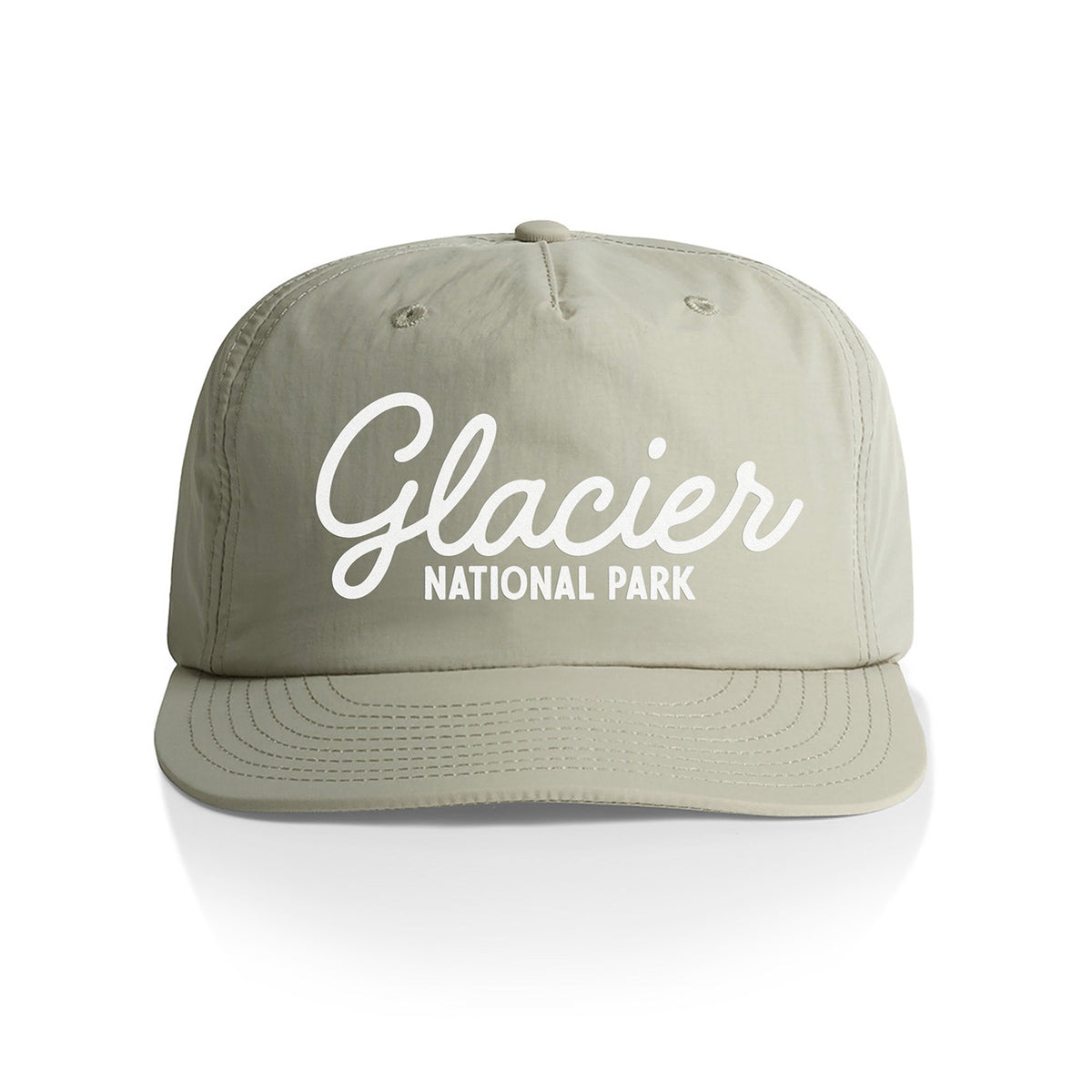 Glacier National Park Cursive Nylon Snapback