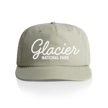 Glacier National Park Cursive Nylon Snapback