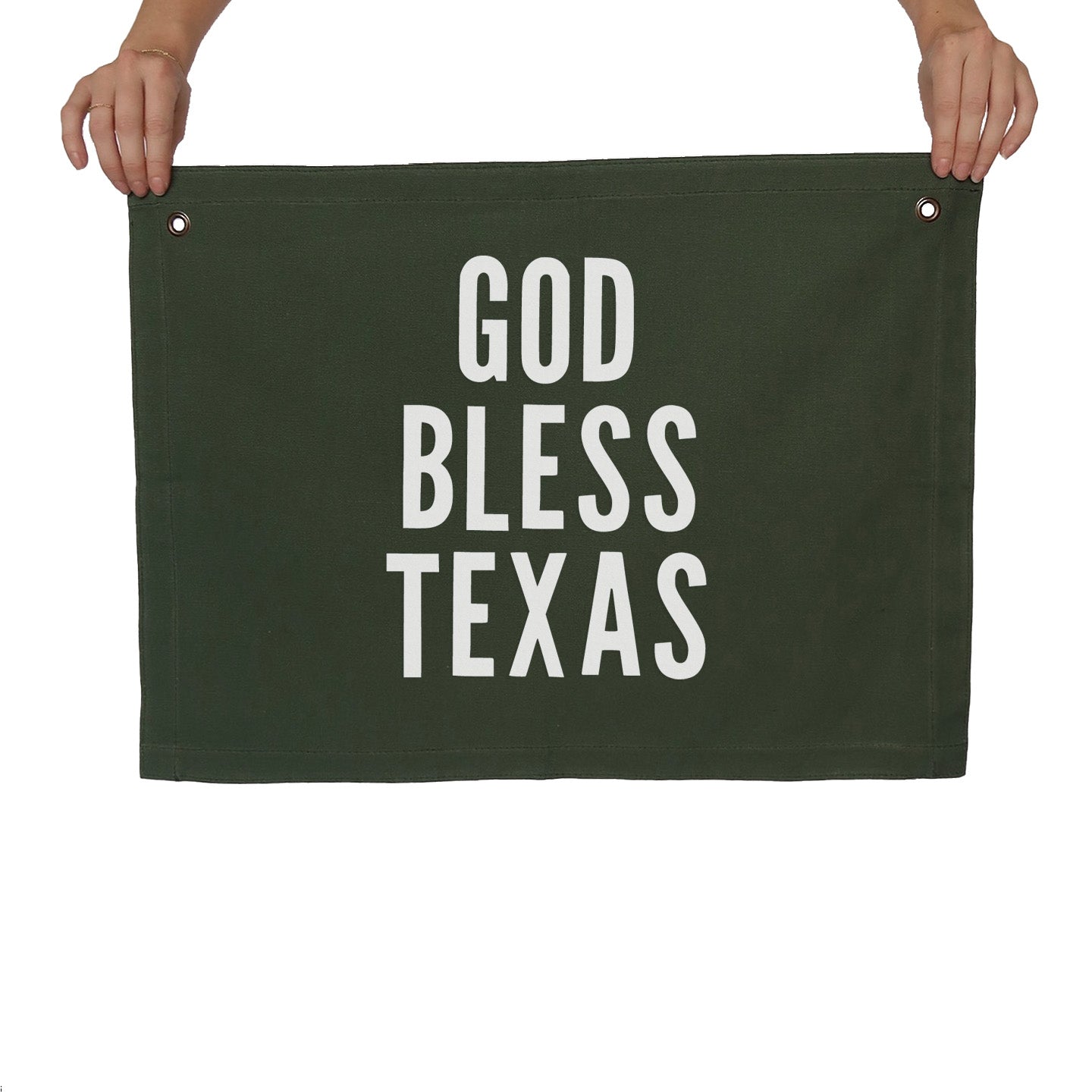 God Bless Texas Large Canvas Flag