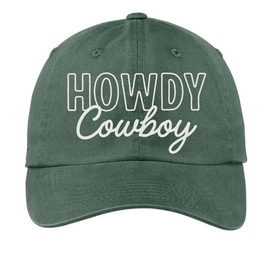 Howdy Cowboy Text Baseball Cap