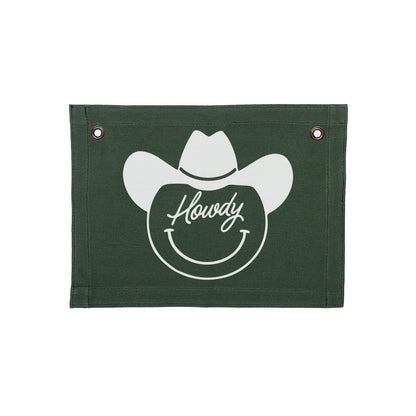 Howdy Cowboy Small Canvas Flag