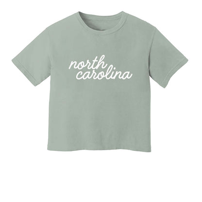 North Carolina Cursive Washed Crop Tee