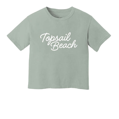 Topsail Beach Cursive Washed Crop Tee