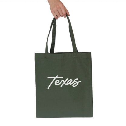 Texas Cursive Tote Bag