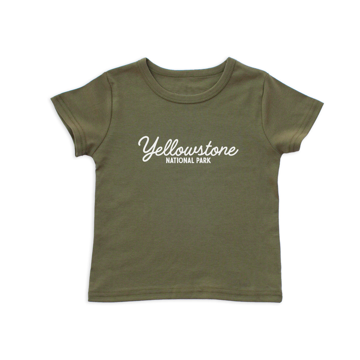Yellowstone National Park Cursive Kids Tee