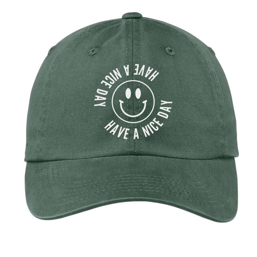 Smiley Face Have a Nice Day Adjustable Baseball Cap | Frankie Jean