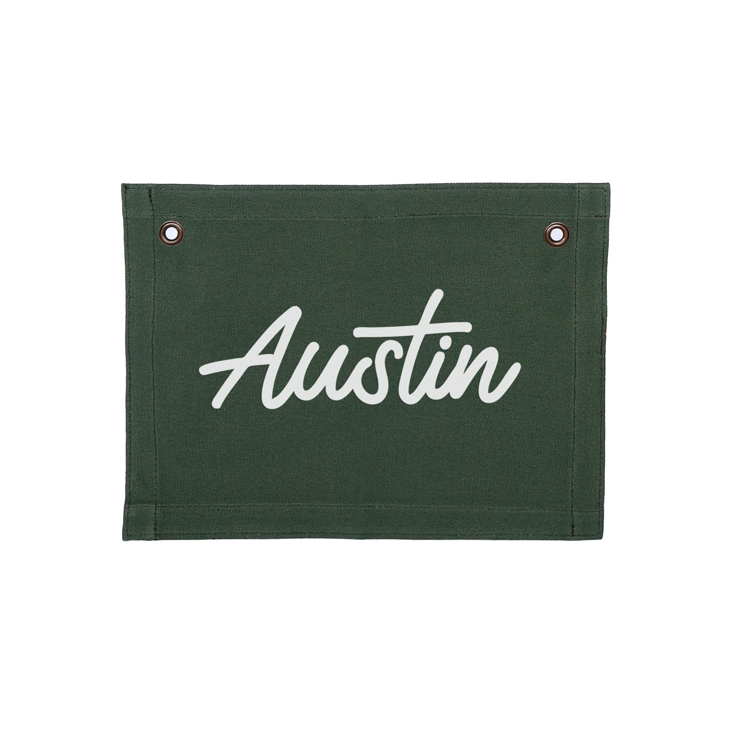 Austin Cursive Small Canvas Flag