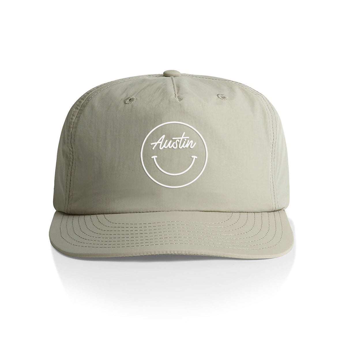 Austin Cursive Smile Outline Nylon Snapback