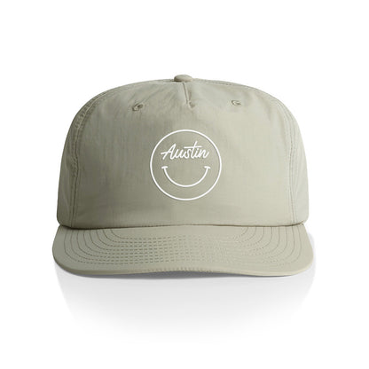 Austin Cursive Smile Outline Nylon Snapback