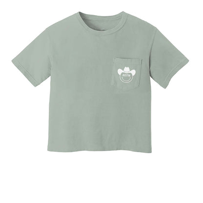 Austin Cowboy Crop Pocket Tee