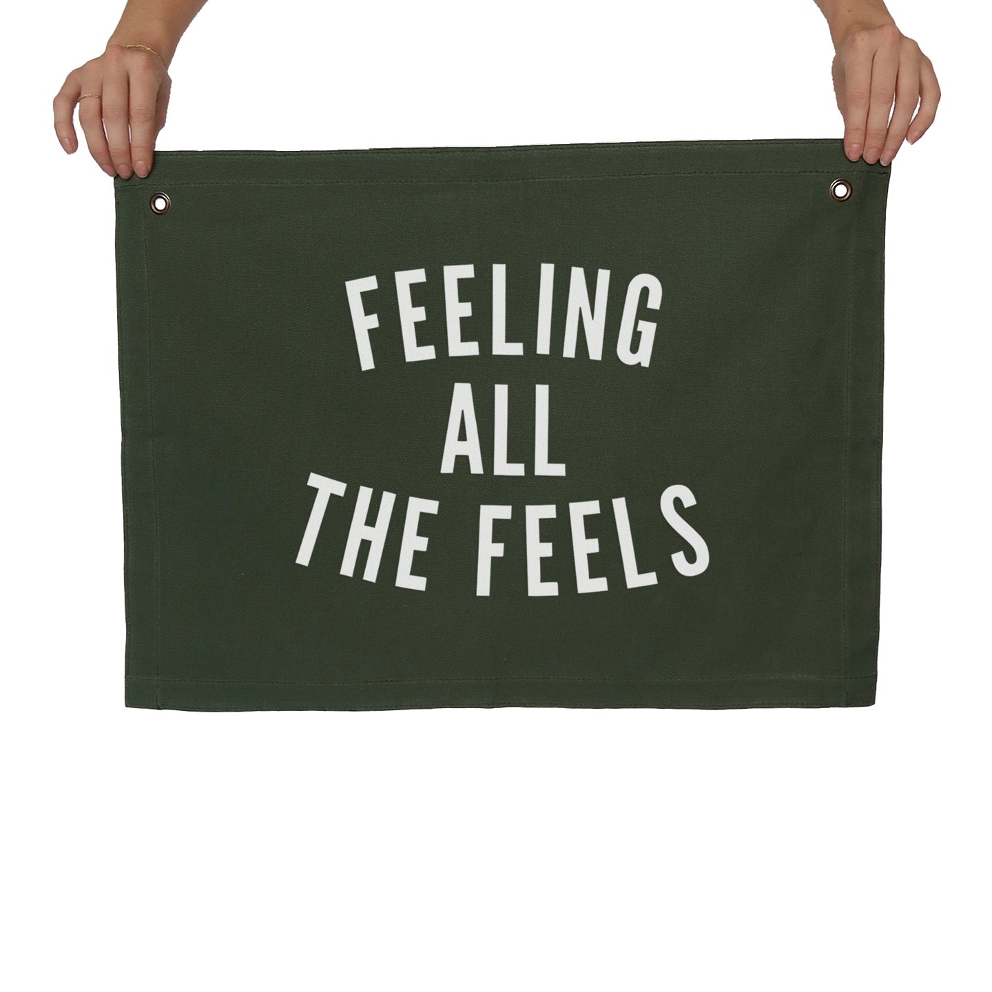 Feeling all the Feels Large Canvas Flag