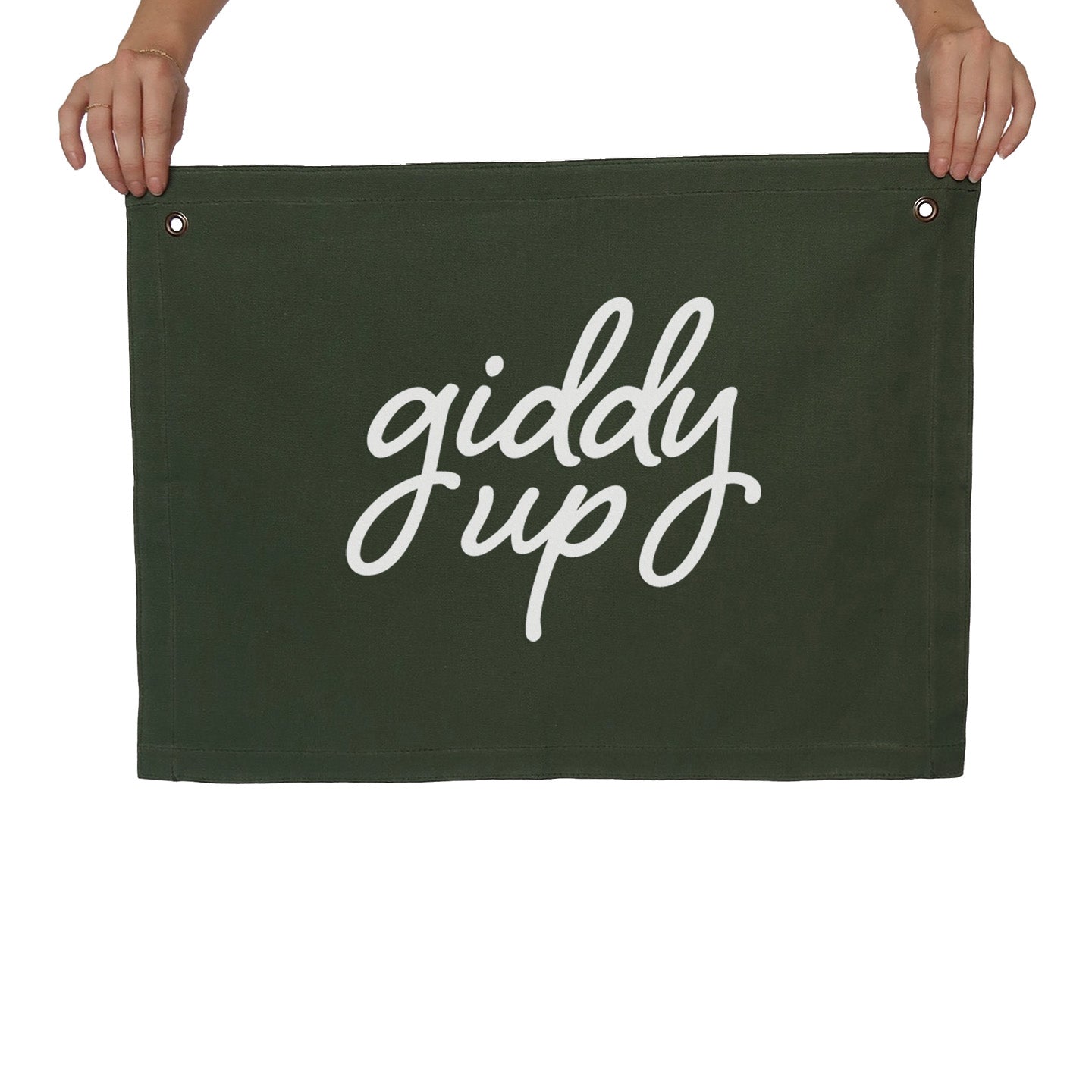 Giddy Up Large Canvas Flag