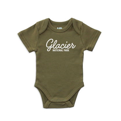 Glacier National Park Cursive Onesie
