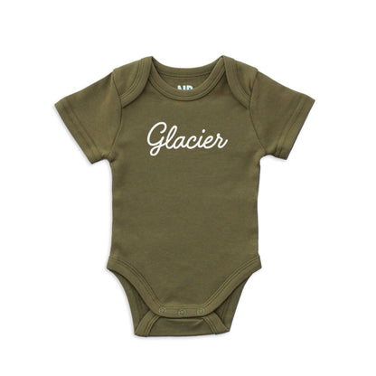 Glacier Cursive Onesie
