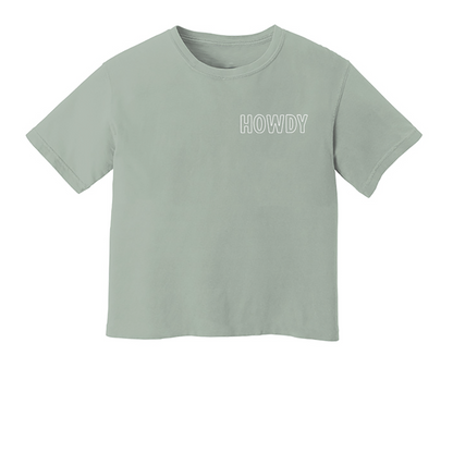 Howdy Outline Washed Tee - Small Design
