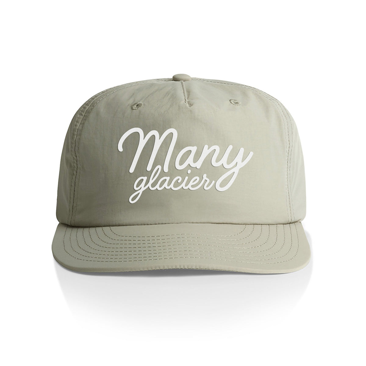 Many Glacier Cursive Nylon Snapback