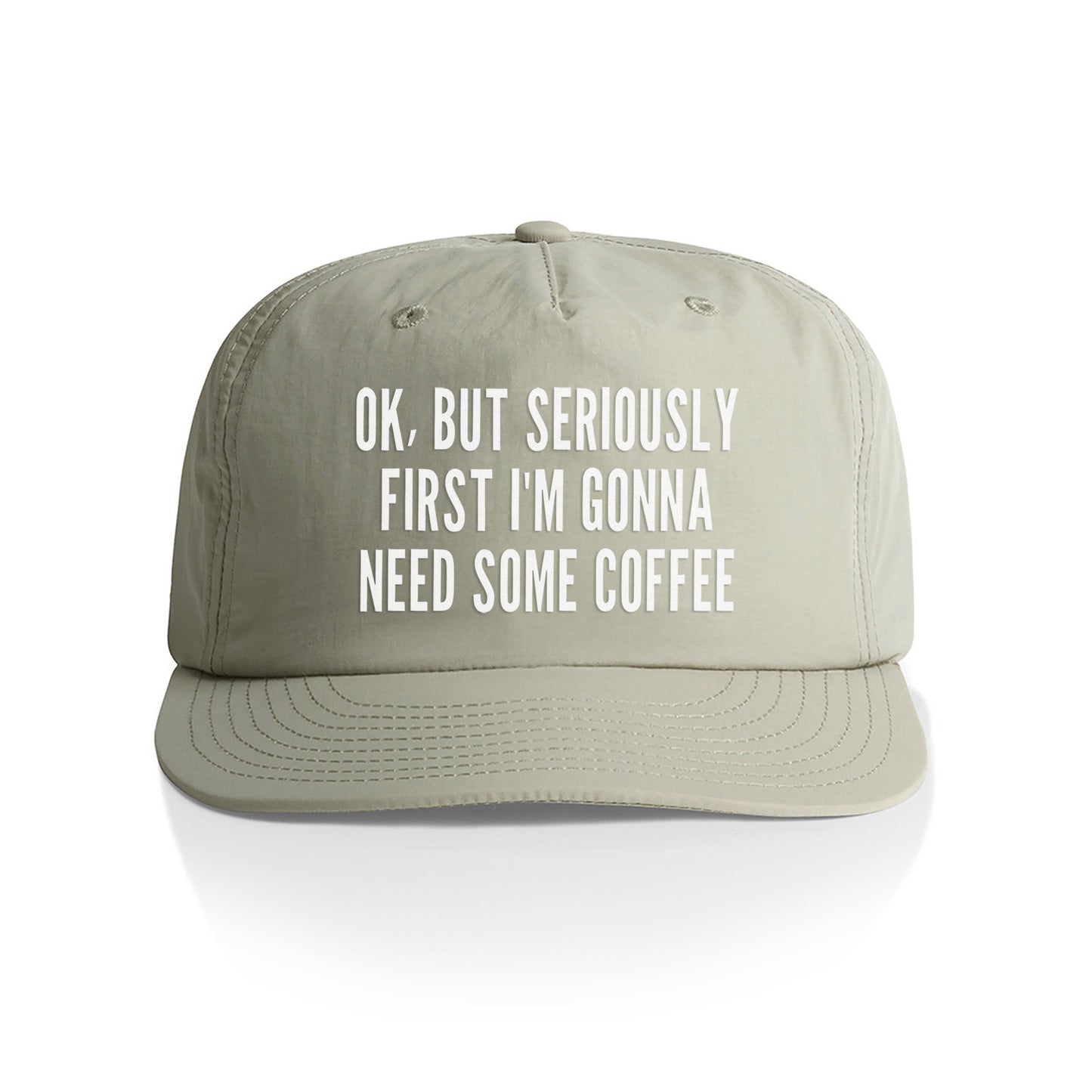 Ok But First Coffee Nylon Snapback