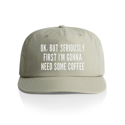 Ok But First Coffee Nylon Snapback