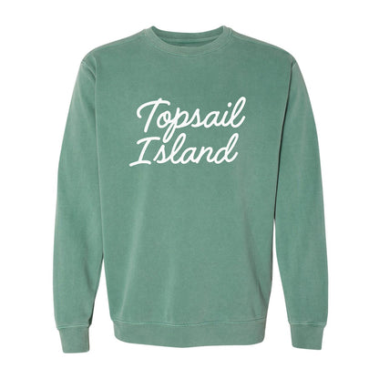 Topsail Island Cursive Washed Sweatshirt