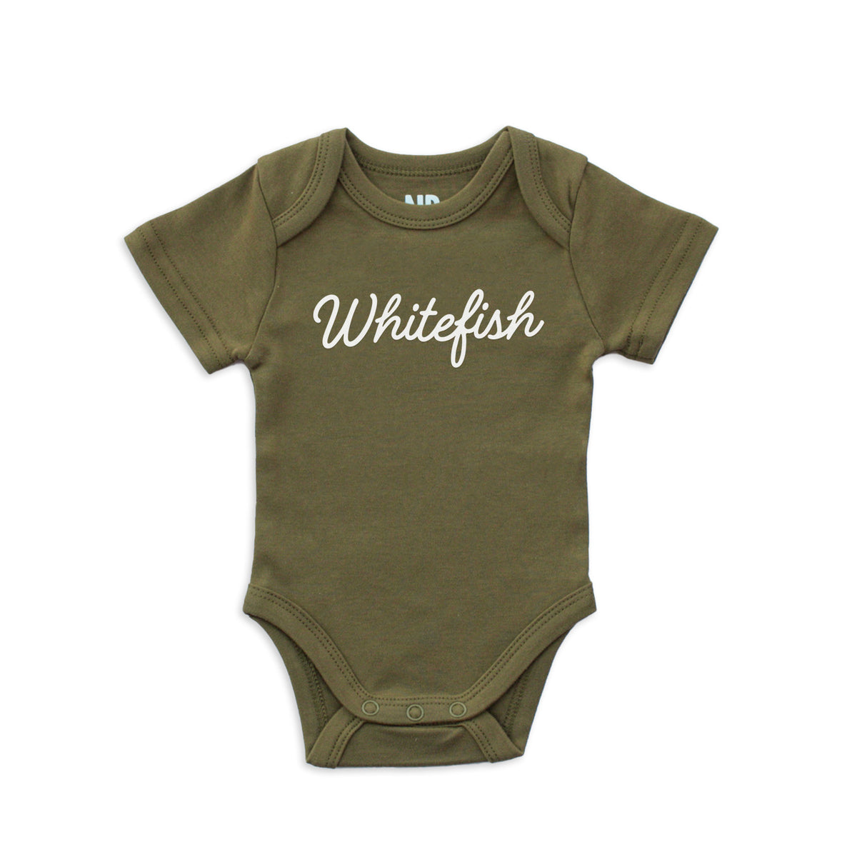 Whitefish Cursive Onesie