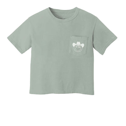 Yee Haw Cowboy Crop Pocket Tee