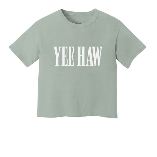 Yee Haw Western Washed Crop Tee