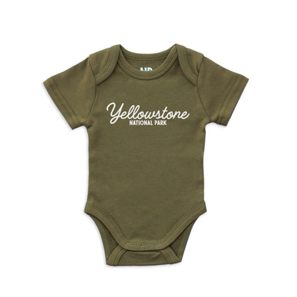 Yellowstone National Park Cursive Onesie