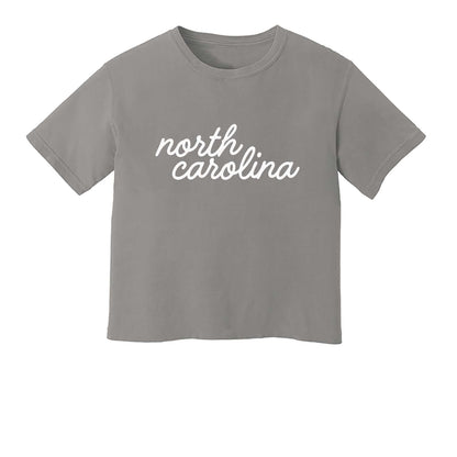 North Carolina Cursive Washed Crop Tee
